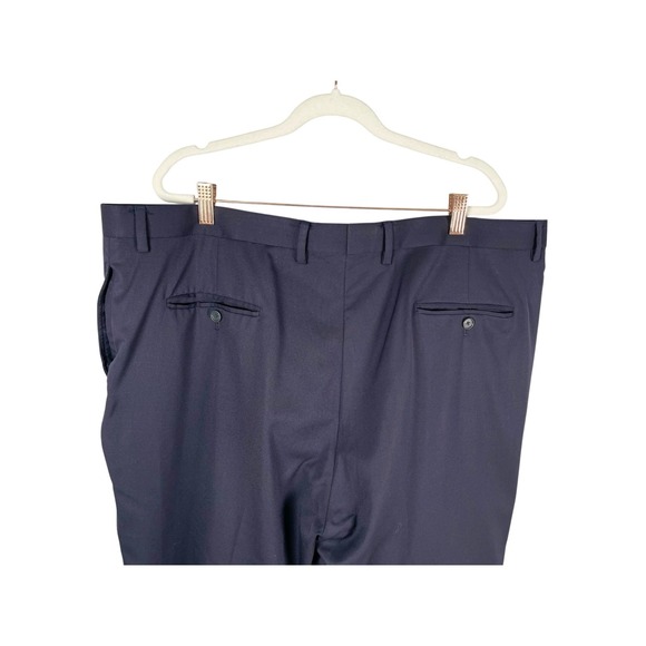 Tommy Hilfiger 2pc Suit Mens 48L Navy 100% Wool Two Button Flat Front Pants - Picture 15 of 16